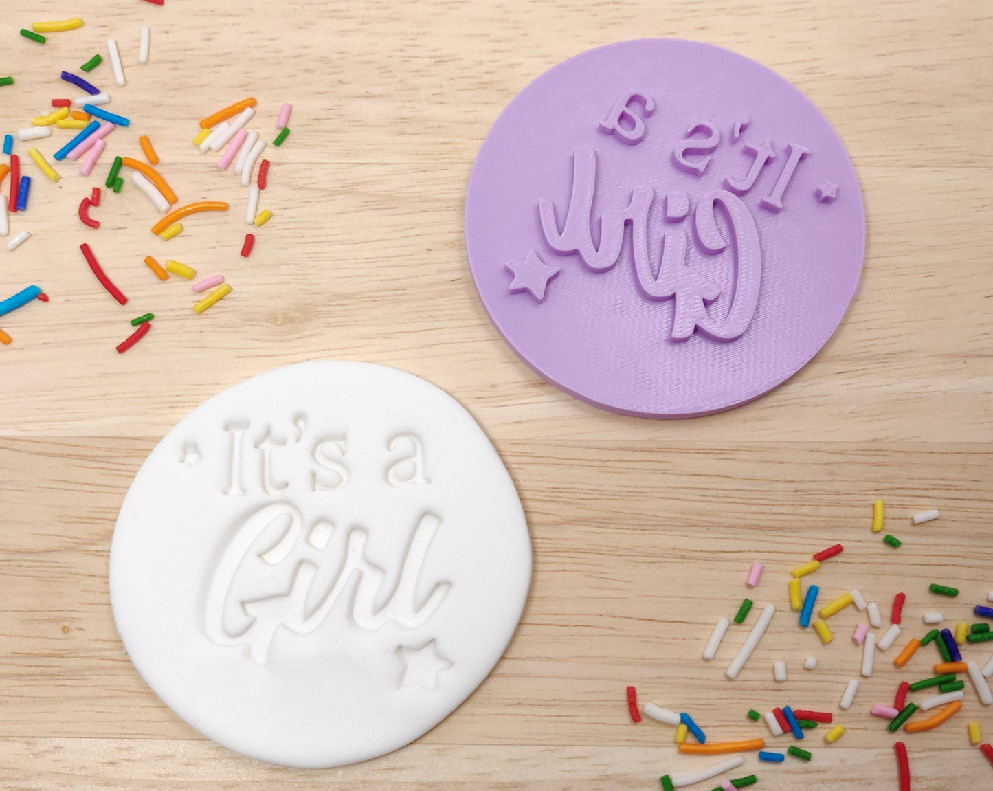 It's a Girl Fondant Stamp