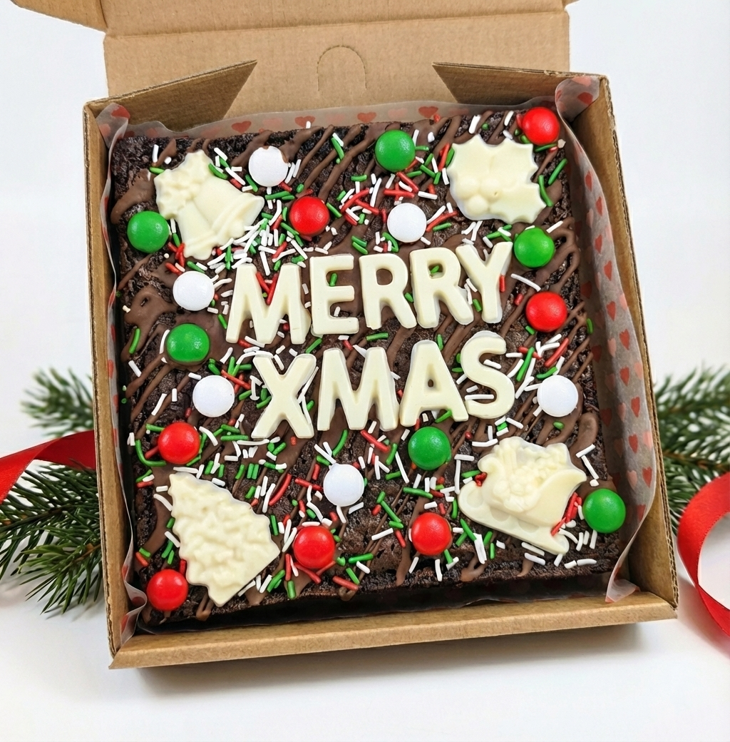 Christmas Brownie Slab