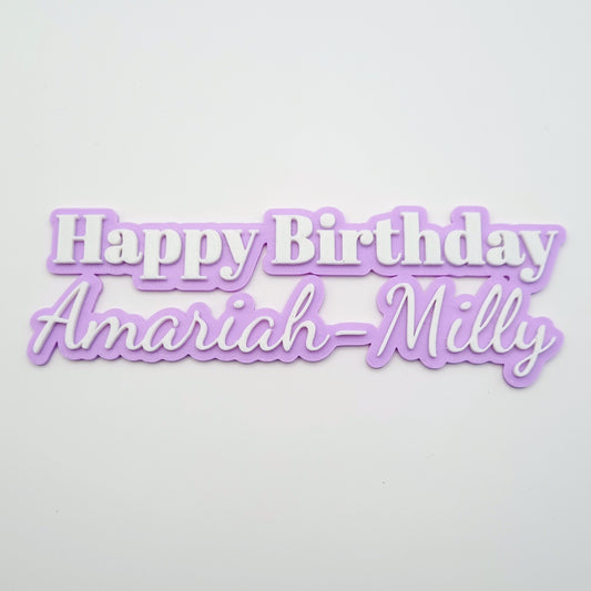Happy Birthday Cake Charm - Custom Name