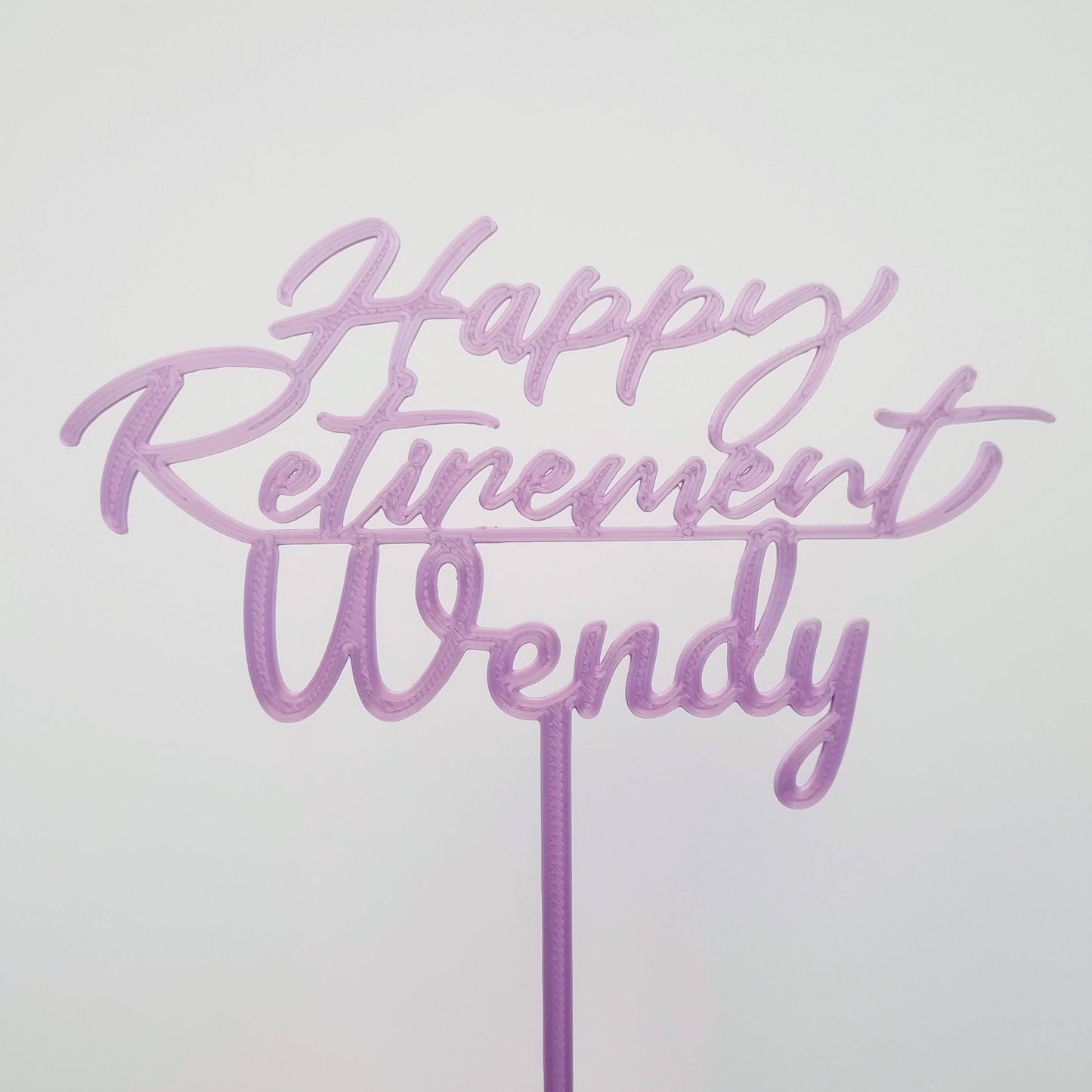 Custom Happy Retirement 3D Printed Cake Topper