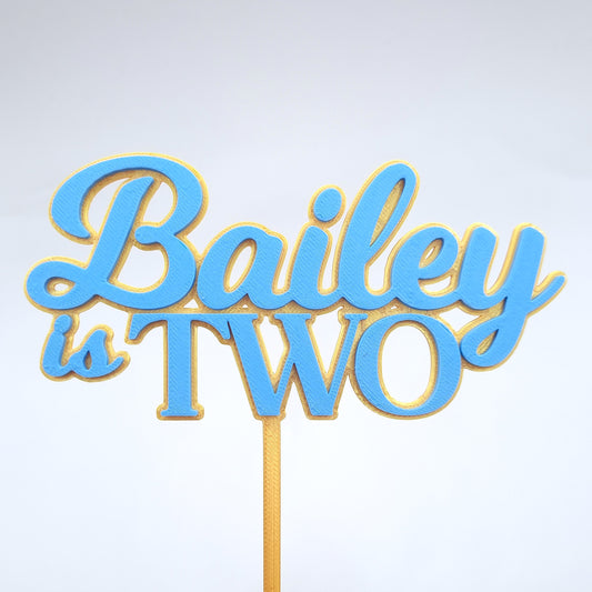 Two Layer Custom Name/Number Birthday Topper - Style 3
