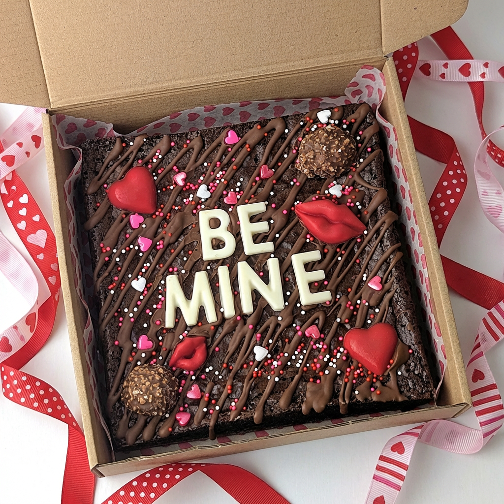 Custom Message Valentine's Day Brownie