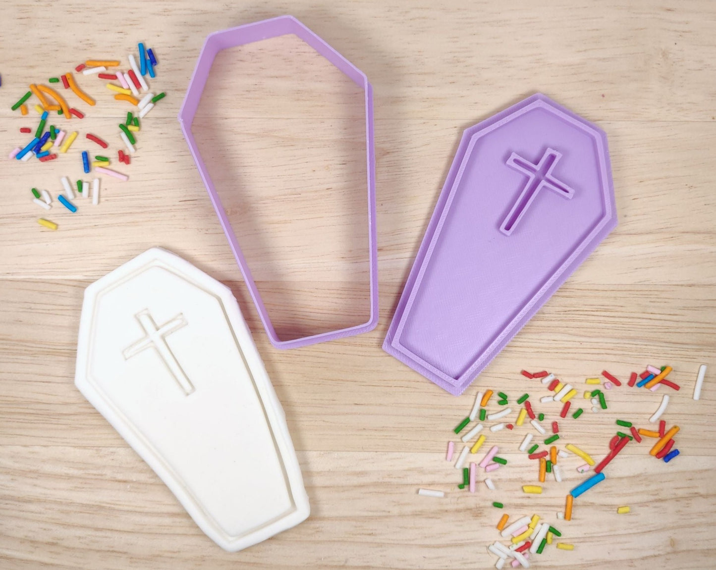 Coffin Cookie Cutter and Fondant Stamp