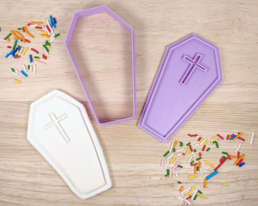 Coffin Cookie Cutter and Fondant Stamp
