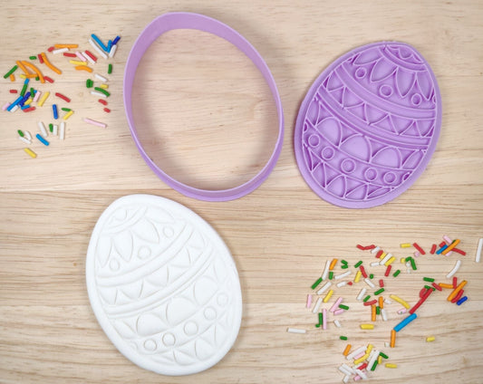 Easter Egg Cookie Cutter and Fondant Stamp