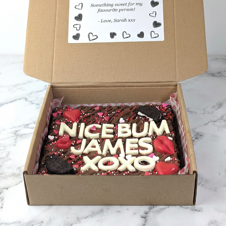 Custom Message Valentine's Day Brownie