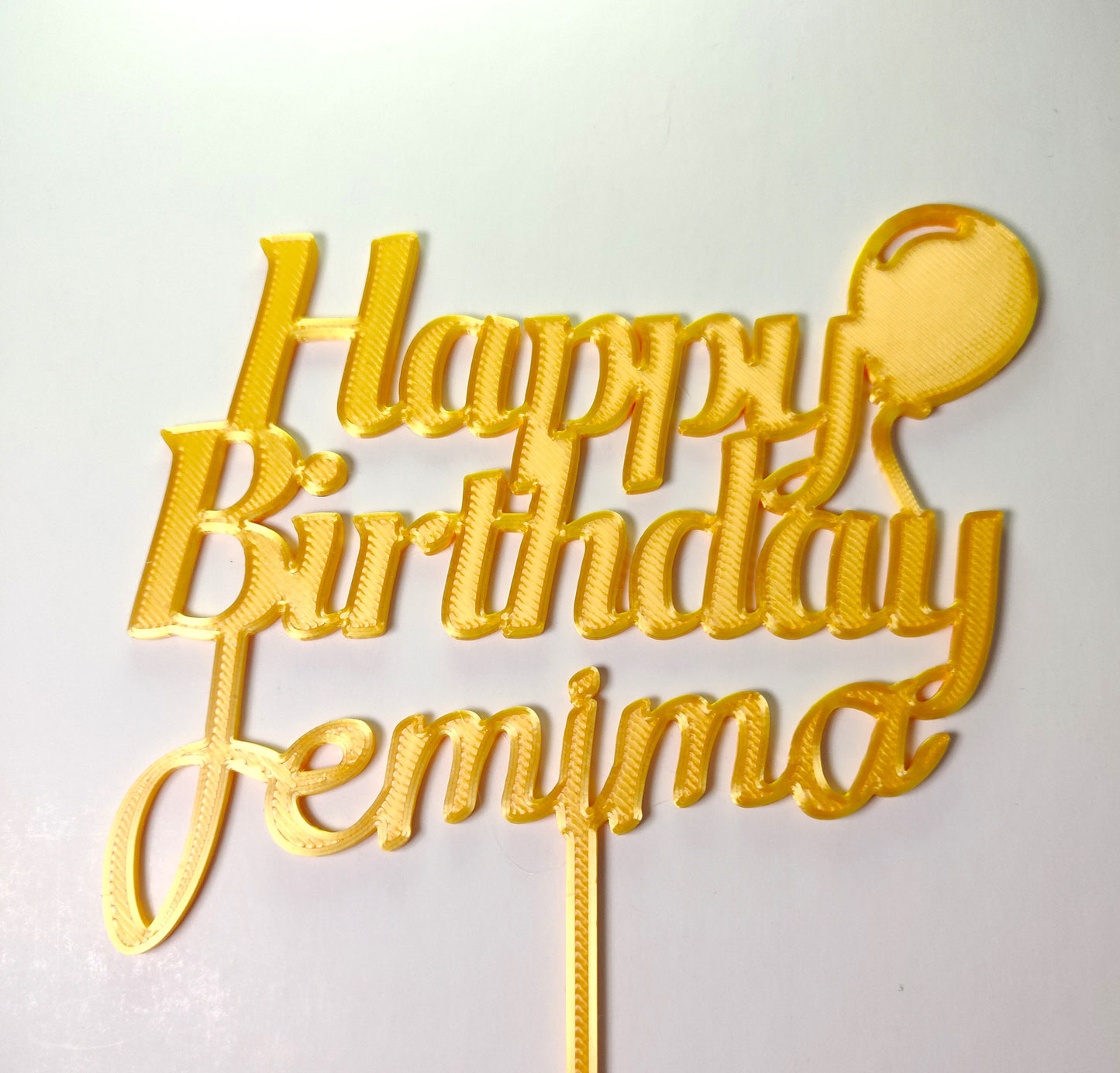 Custom Happy Birthday 3D Printed Cake Topper