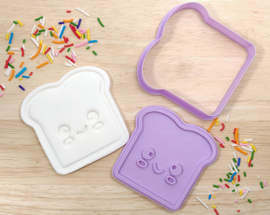 Cute Toast Cookie Cutter and Fondant Stamp Set