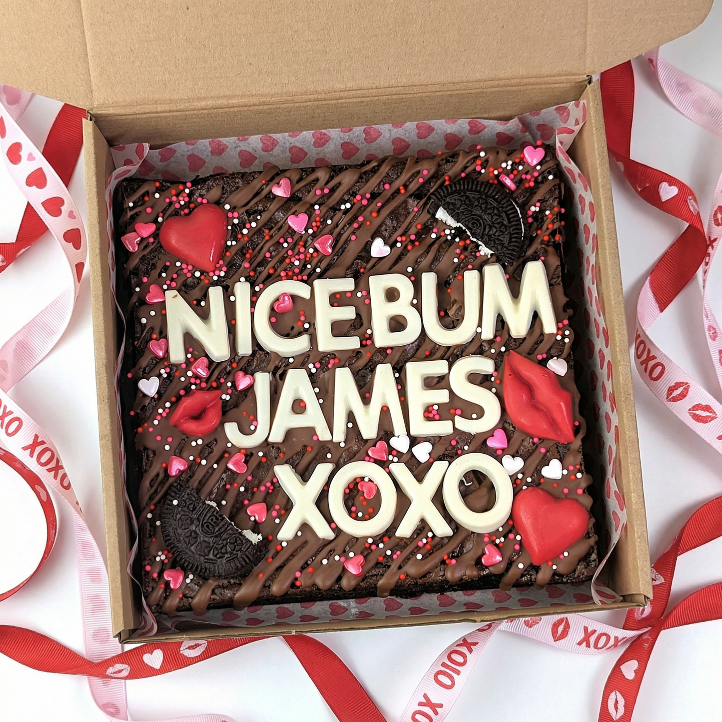 Custom Message Valentine's Day Brownie