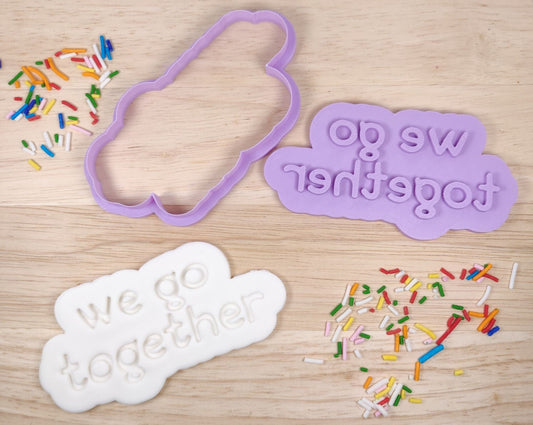 We Go Together Valentine's Cookie Cutter and Fondant Stamp