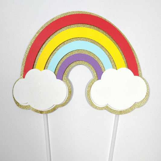 Rainbow and Clouds Cake Topper
