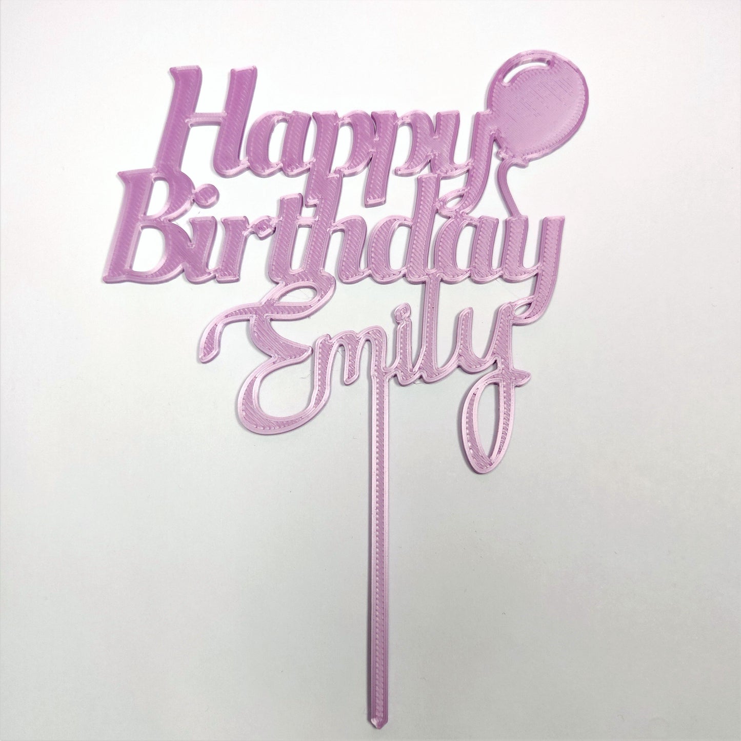 Custom Happy Birthday 3D Printed Cake Topper