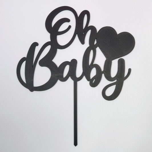 Oh Baby Baby Shower 3D Printed Cake Topper